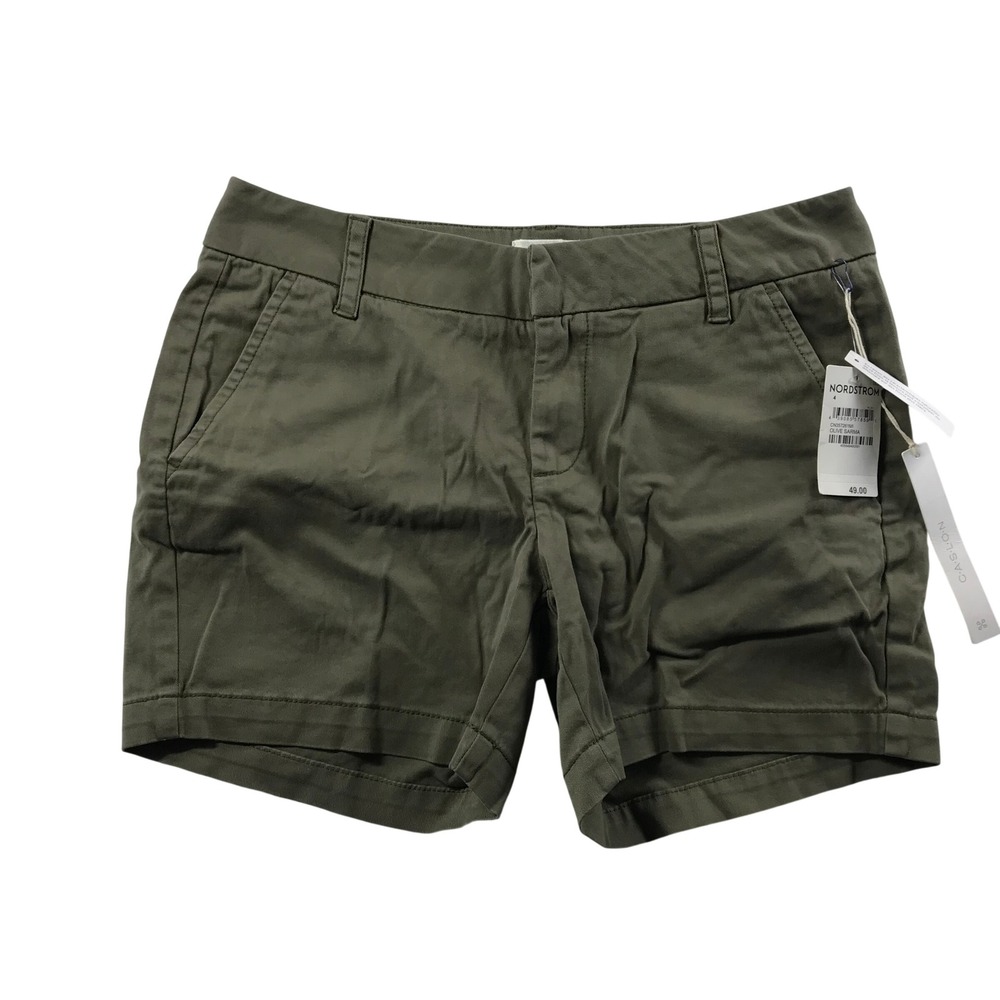 Caslon Womens Olive Green Chino Shorts Size 4 NWT CN357261MI Olive Sarma